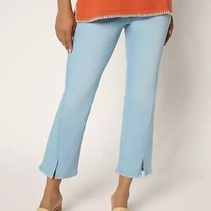 Belle Kim Gravel Women Jeans Size 6 Light Wash Bootcut Split Hem Stretch A691858